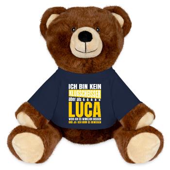 Luca Klugscheißer - MiniFeet® RecycelBär® Braun - French Navy - Vorne