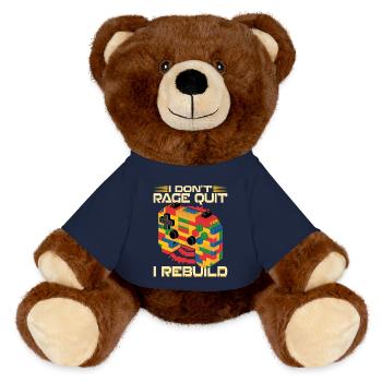 Building Blocks Gamer Gaming Brick Builder - MiniFeet® RecycelBär® Braun - French Navy - Vorne