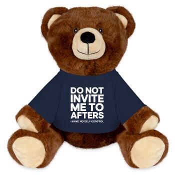 Ne m’invitez pas à l’afters afterhour club célébrer - Nounours RecycelBär® marron - bleu marine - Devant