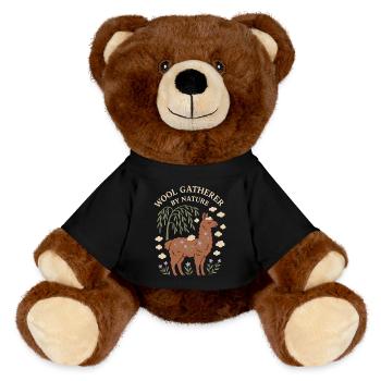 Cottagecore Lama Ästhetisches Süßes Nutztier - MiniFeet® RecycelBär® Braun - Schwarz - Vorne
