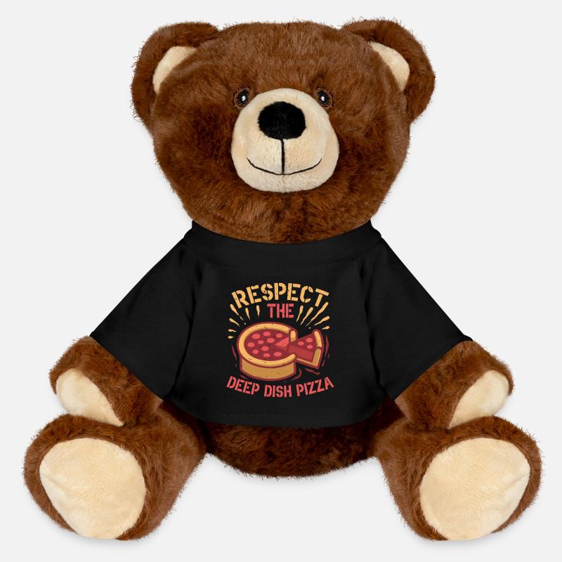Deep Dish Pizza Chicargo - MiniFeet® RecycelBär® Teddy Bear Brown - black