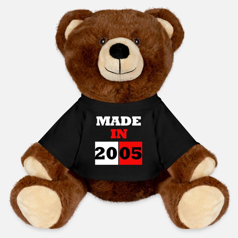 Made in 2005 Vintage Block - MiniFeet® RecycelBär® Teddy Bear Brown - black
