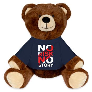 No Risk No Story - MiniFeet® RecycelBär® Teddy Bear Brown - french navy - Front