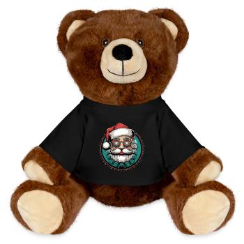 Père Noël cool avec des lunettes de soleil Bart Noël - Nounours RecycelBär® marron - noir - Devant