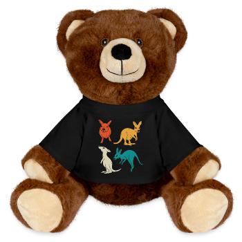 Känguru-Quartett in Farbenvielfalt - MiniFeet® RecycelBär® Braun - Schwarz - Vorne