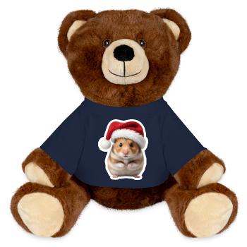 Suesser Hamster - Suesse Weihnachten  - MiniFeet® RecycelBär® Braun - French Navy - Vorne