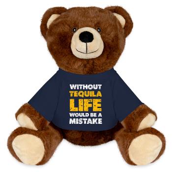 Without Tequila Life Would Be a Mistake - MiniFeet® RecycelBär® Teddy Bear Brown - french navy - Front