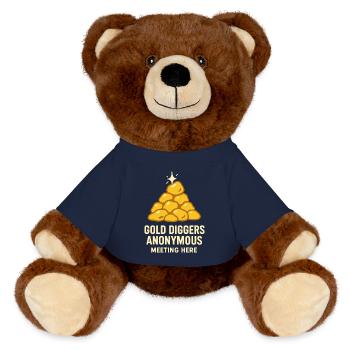 Goldwaschen Hobby Geschenk Creek Pan - MiniFeet® RecycelBär® Braun - French Navy - Vorne