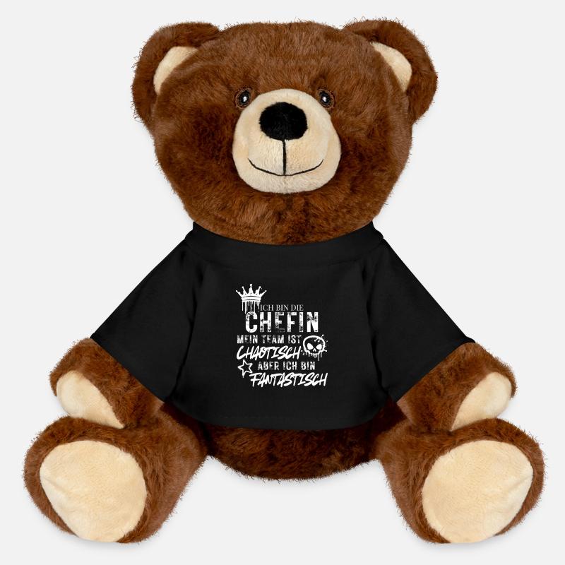 Ich bin die Chefin chaotisches Team - MiniFeet® RecycelBär® Teddy Bear Brown - black