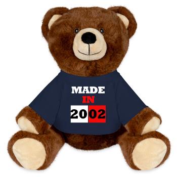 Made in 2002 Anniversary - MiniFeet® RecycelBär® Teddy Bear Brown - french navy - Front