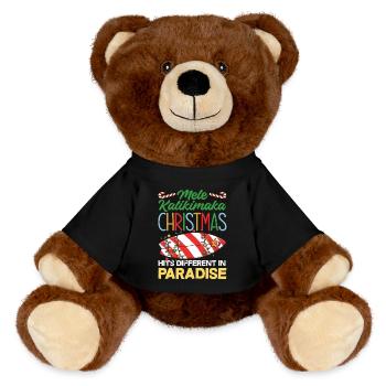 Noël hawaïen Mele Kalikimaka - Nounours RecycelBär® marron - noir - Devant