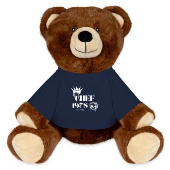 Chef Edition 1978 47 Geburtstag Spruch - MiniFeet® RecycelBär® Braun - French Navy - Vorne