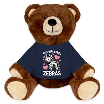 Zebra Spruch Lustiges Zebra Geschenk - MiniFeet® RecycelBär® Braun - French Navy - Vorne
