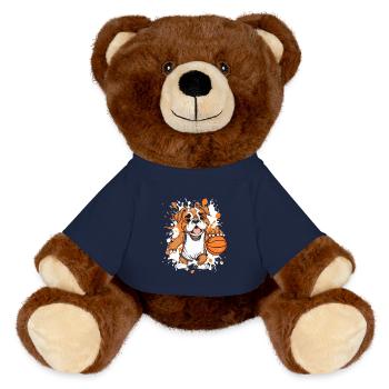 Basketball-Bulldogge im Sprint - MiniFeet® RecycelBär® Braun - French Navy - Vorne