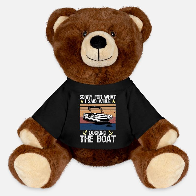 Désolé pour ce que j’ai dit, amarrage sur bateau, vie drôle au lac - Nounours RecycelBär® marron - noir