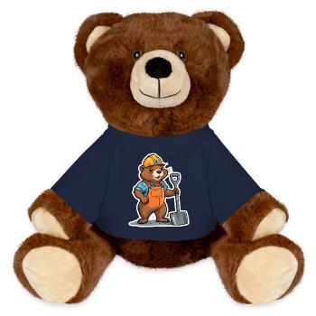 Construction sites Bieber - MiniFeet® RecycelBär® Teddy Bear Brown - french navy - Front