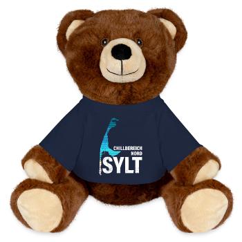 Nordsee Urlaub CHILL BEREICH NORD Lustiges - MiniFeet® RecycelBär® Braun - French Navy - Vorne