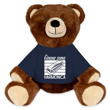 Harmonica Musican Gimme Some Harmonica - MiniFeet® RecycelBär® Braun - French Navy - Vorne