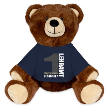 1st State Examination in Teaching - MiniFeet® RecycelBär® Teddy Bear Brown - french navy - Front