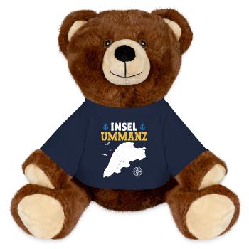 Baltic Sea Holiday ISLAND UMMANZ Fun - MiniFeet® RecycelBär® Teddy Bear Brown - french navy - Front