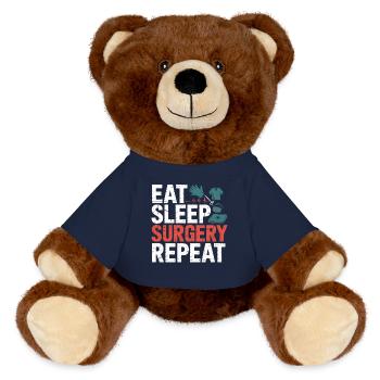 Eat Sleep Surgery Repeat - MiniFeet® RecycelBär® Teddy Bear Brown - french navy - Front