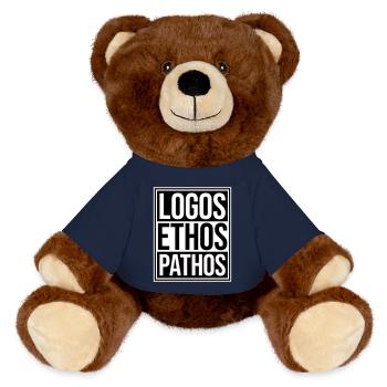 Logos Ethos Pathos Rhétorique Étudiant en Philosophie - Nounours RecycelBär® marron - bleu marine - Devant