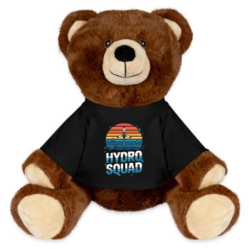  Hydro Squad Wasserkraft Team Erneuerbare Energie - MiniFeet® RecycelBär® Braun - Schwarz - Vorne