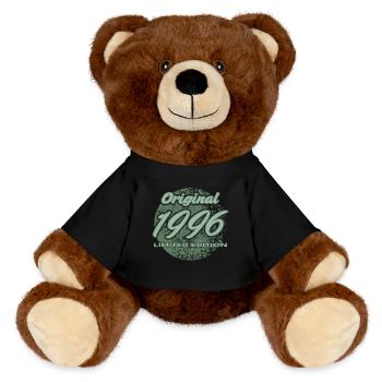 30e anniversaire 1996 cadeau pour hommes et femmes - Nounours RecycelBär® marron - noir - Devant