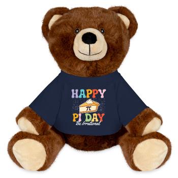 Bonne journée Pi, sois irrationnel Math Nerd Humour - Nounours RecycelBär® marron - bleu marine - Devant