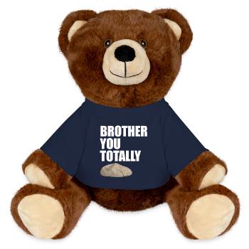 Frère, tu es vraiment génial, drôle de jeu de mots - Nounours RecycelBär® marron - bleu marine - Devant