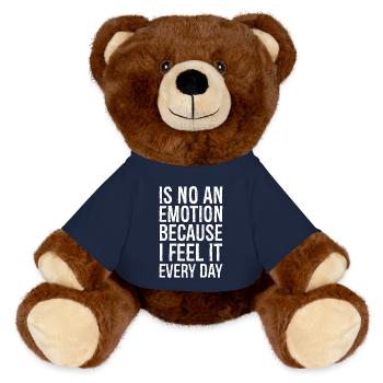 is no an emotion because I feel it every day - MiniFeet® RecycelBär® Teddy Bear Brown - french navy - Front