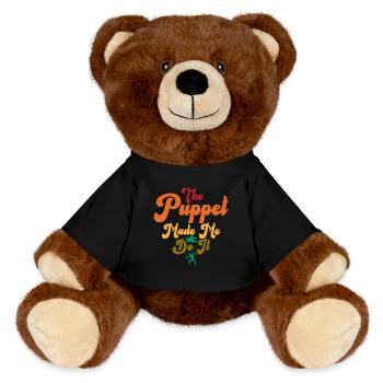 The Puppet Made Me Do It - MiniFeet® RecycelBär® Teddy Bear Brown - black - Front