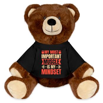 Motivation en forme Bodybuilder Mentalité importante - Nounours RecycelBär® marron - noir - Devant