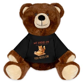 Sourdough bread we bake them, you need - MiniFeet® RecycelBär® Teddy Bear Brown - black - Front