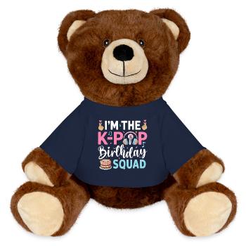 I'm The K-Pop Birthday Squad - MiniFeet® RecycelBär® Teddy Bear Brown - french navy - Front