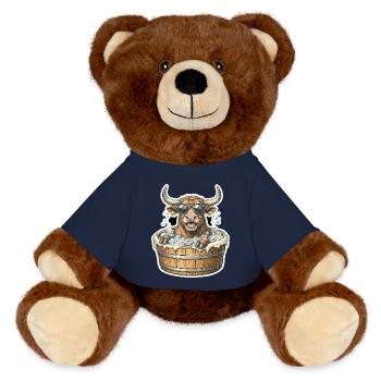Eisbaden Bulle Stier Kuh - MiniFeet® RecycelBär® Teddy Bear Brown - french navy - Front