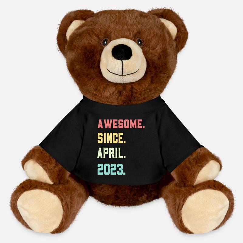 Awesome Since April 2023 - MiniFeet® RecycelBär® Teddy Bear Brown - black