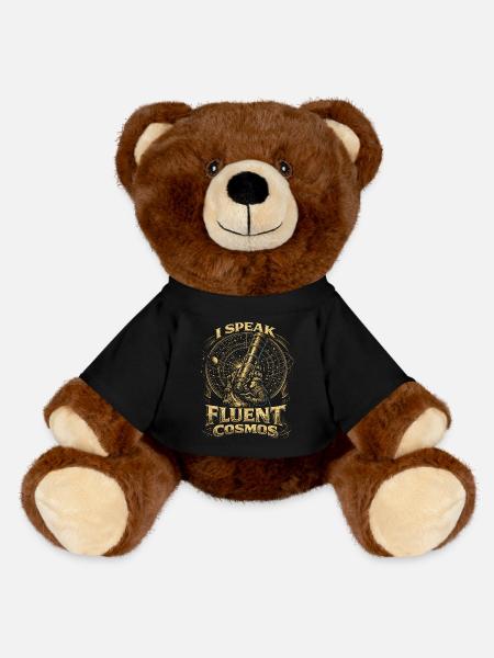 Astronomy Astronomer I Speak Fluent Cosmos - MiniFeet® RecycelBär® Teddy Bear Brown - black