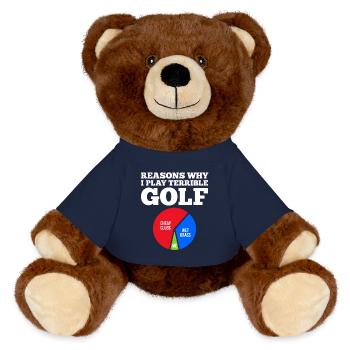 Gründe, warum Golfliebhaber Golfer ist - MiniFeet® RecycelBär® Braun - French Navy - Vorne