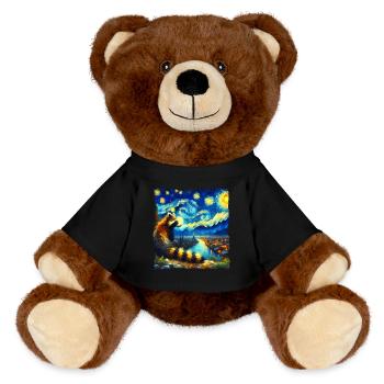 Nuit étoilée de Coati - Nounours RecycelBär® marron - noir - Devant