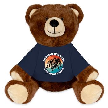 Dictons de la tarentule à genoux rouge - Nounours RecycelBär® marron - bleu marine - Devant