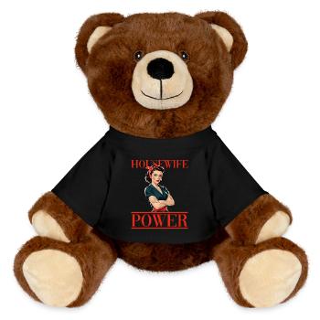 Femme au foyer Pouvoir rétro et stylée force - Nounours RecycelBär® marron - noir - Devant