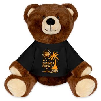 Ambiance vacances d’été à Palm Island - Nounours RecycelBär® marron - noir - Devant