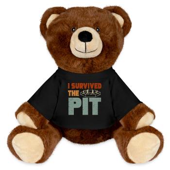 J’ai survécu à la fosse - Nounours RecycelBär® marron - noir - Devant
