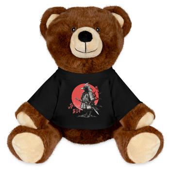 Samurai Crow in Armor - MiniFeet® RecycelBär® Teddy Bear Brown - black - Front