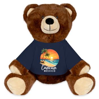 Cancun Mexico - MiniFeet® RecycelBär® Braun - French Navy - Vorne