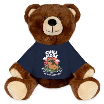 Chill Mode Summer Capybara - MiniFeet® RecycelBär® Teddy Bear Brown - french navy - Front