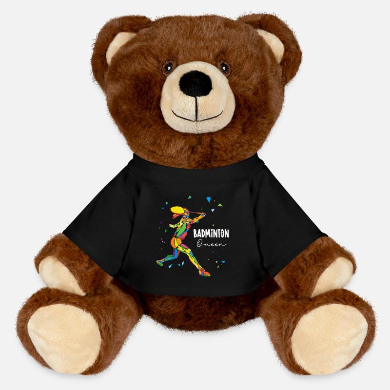 Badminton Queen Rainbow Smash - MiniFeet® RecycelBär® Teddy Bear Brown - black