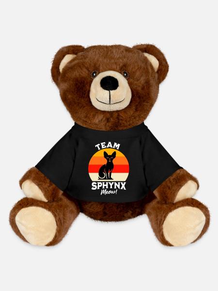 Team Sphynx Cat - MiniFeet® RecycelBär® Teddy Bear Brown - black