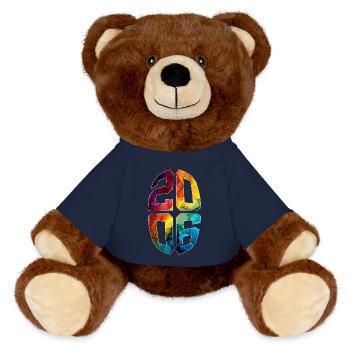 20 YEARS OLD 2006 20TH BIRTHDAY - MiniFeet® RecycelBär® Teddy Bear Brown - french navy - Front